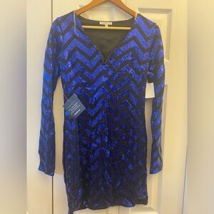 Charlotte Russe Blue Sequin Chevron Dress